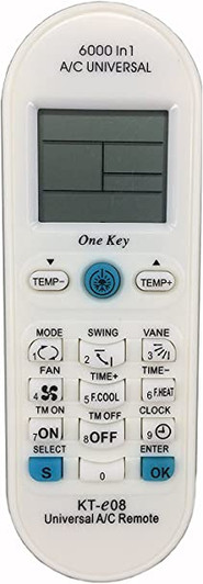 Universal A/C Remote Control Replacement KT-E08  for Air Conditioner Remote Control 6000 in 1