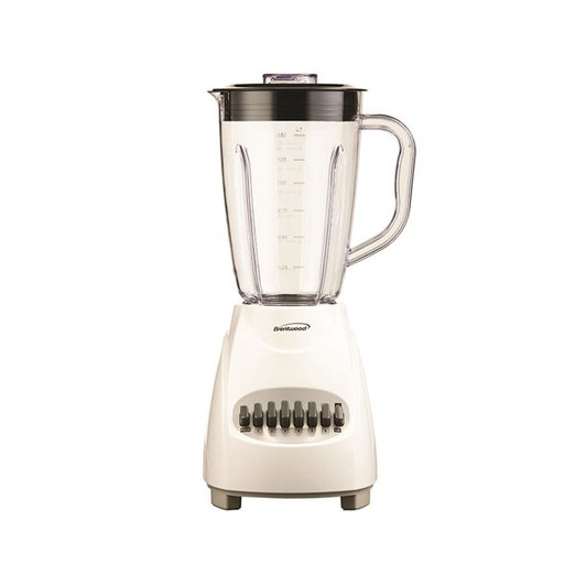 Brentwood 12 Speed Blender with Plastic Jar White Color