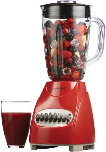 Brentwood 12 Speed Blender with Plastic Jar Red Color
