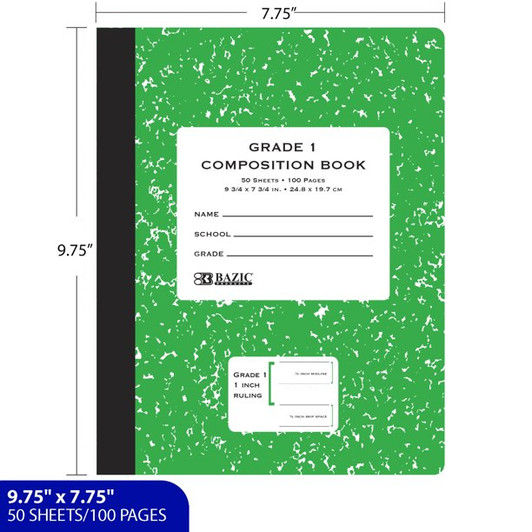 Bazic Grade 1 Primary Composition NoteBook 100 Pages
