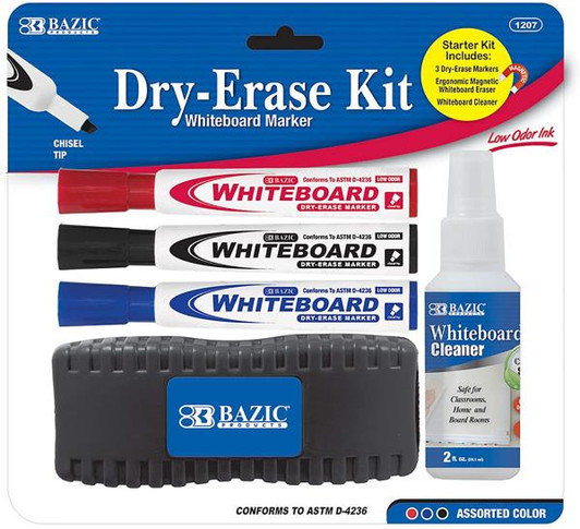 Bazic Whiteboard Dry Erase Kit 5 Pack