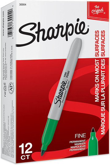 Sharpie Green Marker Fine Point 12 Pack