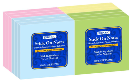 Bazic Assorted colors Sticky Notes Bazic Assorted colors Sticky Notes