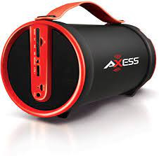 Axess Barrel blaster Red 6" Subwoofer Bluetooth Speaker with Microphone