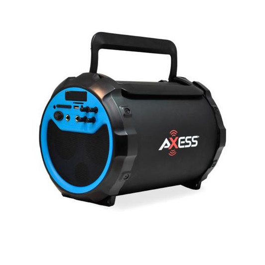 Axess Barrel blaster Blue 6" Subwoofer Bluetooth Speaker with Microphone Axess Barrel blaster Blue 6" Subwoofer Bluetooth Speaker with Microphone