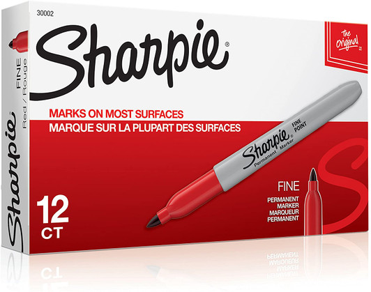 Sharpie Red Marker Fine Point 12 Pack