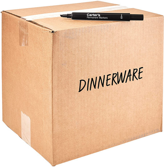 Carter's Black Permanent Markers, Chisel Tip 12 Pack