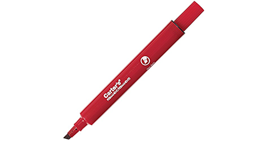 Carter's Red Permanent Markers, Chisel Tip 12 Pack