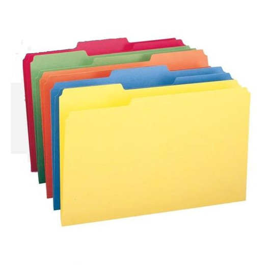 Smead File Folder 1/3-Cut Tab Legal Size Assorted Colors 100 Per Box