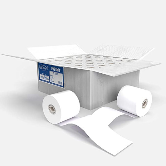 3" x 165 ft Plain Paper Rolls Pack of 50
