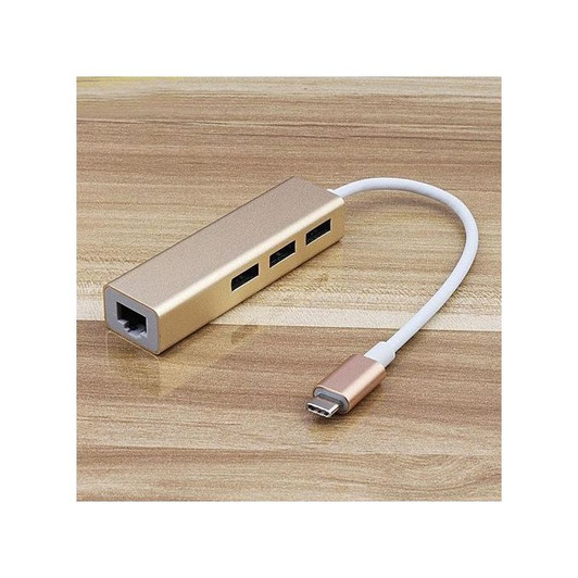 Agiler USB Type C to RJ45 Lan 10/100/1000 + 3 Ports USB 3.0 Hub