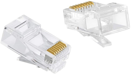Agiler Cat6 RJ45 transparent Ethernet Connectors 100 Pack