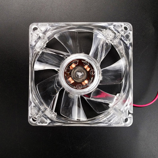 Agiler 80 X 80 X 25MM 12V transparent PC cooling fan with 3 color LED