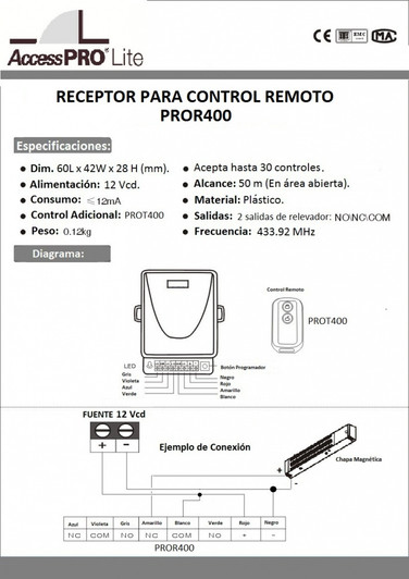 Access Pro additional Remote for PROT400