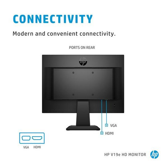 HP 18.5" V19E 60Hz HD Monitor with VGA, HDMI Ports