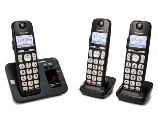 Panasonic 3 Handset Cordless Phone System with Answering Machine and Call Blocking