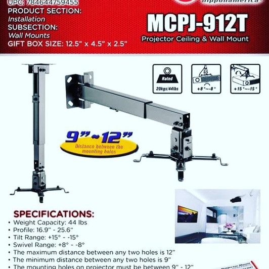 NA Projector Mount Ceiling and Wall Mount Size 9" - 12"