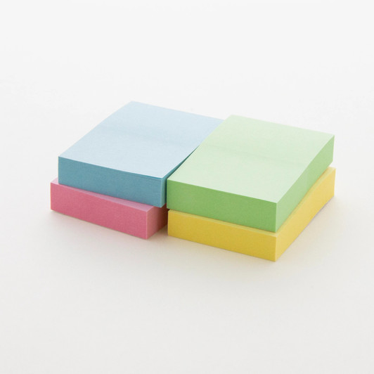 Bazic Stick On Notes 1.5" X 2" 100 Sheets per color 4 Pack