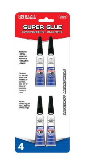 Bazic Super Glue 3g / 0.10 Oz 4 Pcs