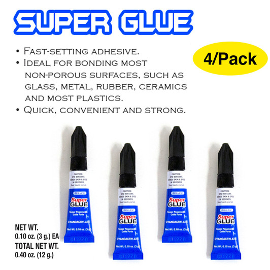Bazic Super Glue 3g / 0.10 Oz 4 Pcs