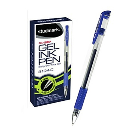 Studmark Blue Gel Pen with soft grip 0.7mm Metal Tip 12 Pcs ST-03104-C