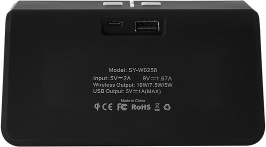 RCA Wireless Charging Alarm Clock with Multi Color Nightlight