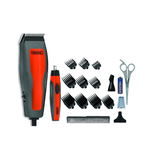 Wahl 22 Pieces Combo Cut Haircutting Kit with Corded Hair Clipper and Battery operated Facial Trimmer 120V