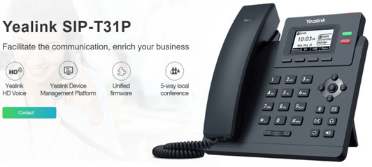 Yealink IP Phone with 2 VoIP Accounts, 2.3" Graphical Display, Dual Port Ethernet