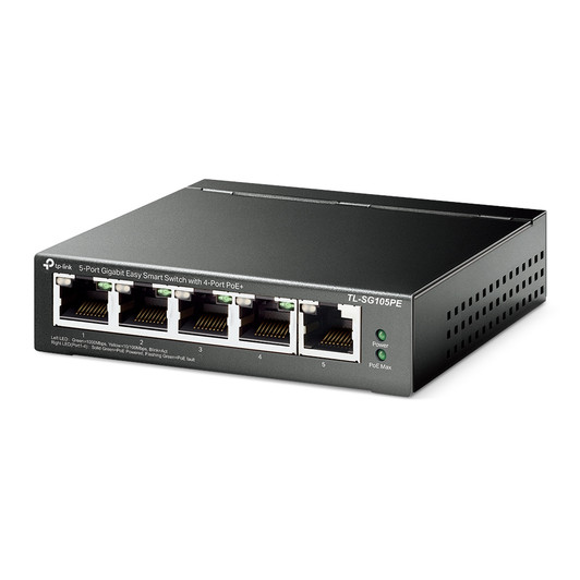TP-Link 5 Port Gigabit PoE Switch which is Easy Smart, Plug & Play, Shielded Ports