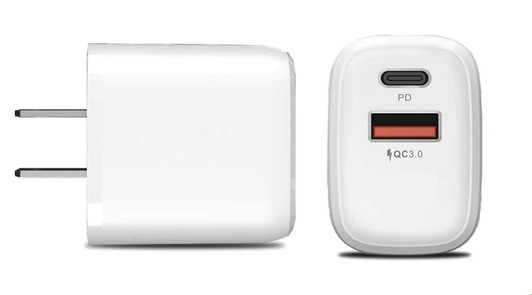 Olesit White Dual Port Type C & USB A 20W Fast Wall Charger Adapter