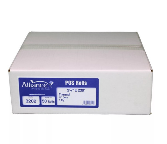 Alliance 2.25" x 230ft Thermal Paper Receipt Rolls, 50PK