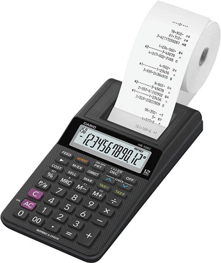 Casio HR-10RC Printing Calculator, 12-Digit Display, Black