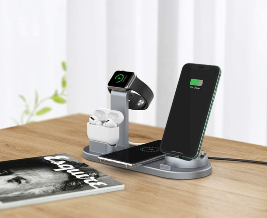 Multi Function Wireless Charger Dock Station for Airpods Watchs & Phones