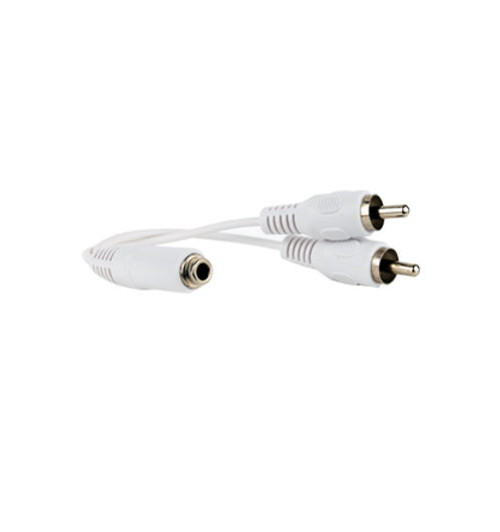 NA 3.5mm Female to 2 RCA Mono Male adapter White