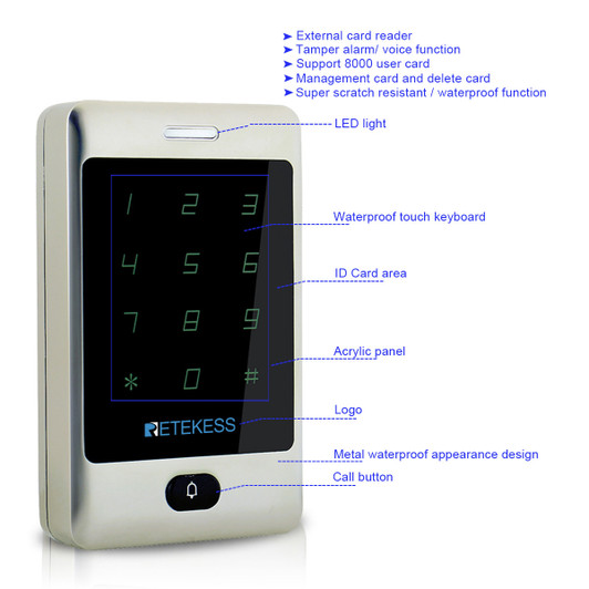 Outdoor Access control RFID & PIN Metel Keypad