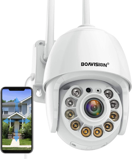 BoaVision Outdoor WIFI PTZ camera with 2 Way talk color night vision and Auto tracking