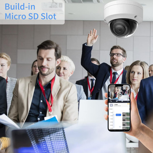 Hikvision DS-2CD2183G2-IS(2.8mm)(BLACK) 8MP AcuSense IP Dome surveillance camera with audio connection