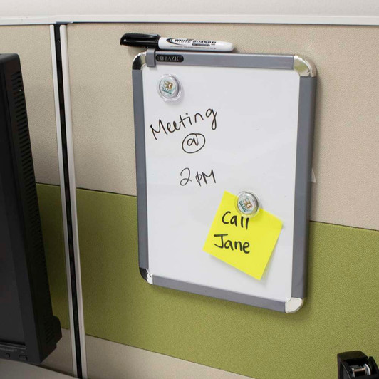 Bazic 6012 Magnetic Dry Erase White Board 11" x 14" with 1 Marker & 2 Magnets