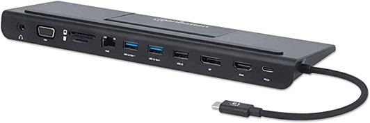 Manhattan USB-C 11-in-1 3-Monitor Docking Station supports 3 Displays