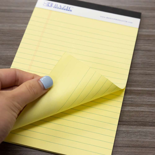BAZIC 2 PK 50 Sheets 5x8" Canary Jr. Perforated Writing Pad