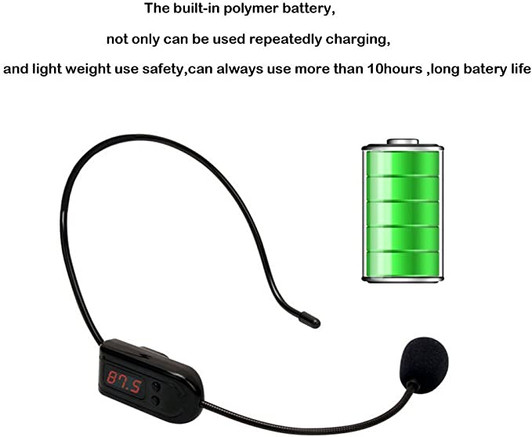 FM Wireless Microphone Headset for FM Radio Devices