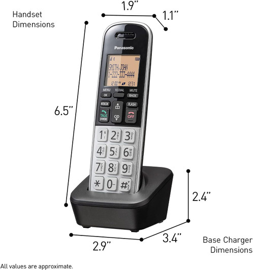 Panasonic Cordless Phone with DECT 6.0, 1 Handset -  (Black/Silver) Panasonic Cordless Phone with DECT 6.0, 1 Handset -  (Black/Silver)