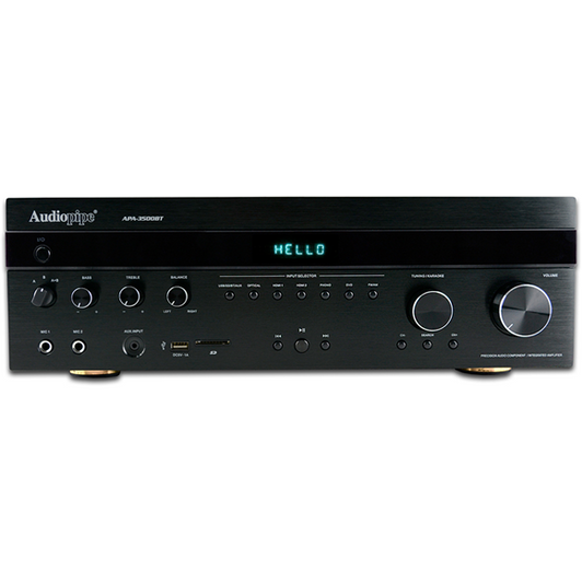 NA Audiopipe Audio/Video Bluetooth Amplifier Receiver, FM Radio, USB / SD Playback 5000 Watts PMPO 110 -240 Volt