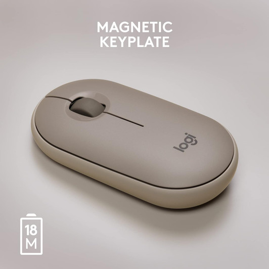 Logitech M350 Pebble Wireless Almond Milk Mouse