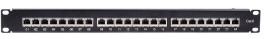 CTG 24 Port Patch Panel, CAT-6,1U, 19",Black. CTG 24 Port Patch Panel, CAT-6,1U, 19",Black.