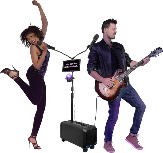 IQ Portable PA System Karaoke Speaker with TWS, FM Radio & LED Disco Ball