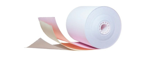 PPP 3 Ply 3" X 65ft Carbonless Paper Rolls 50 Pack