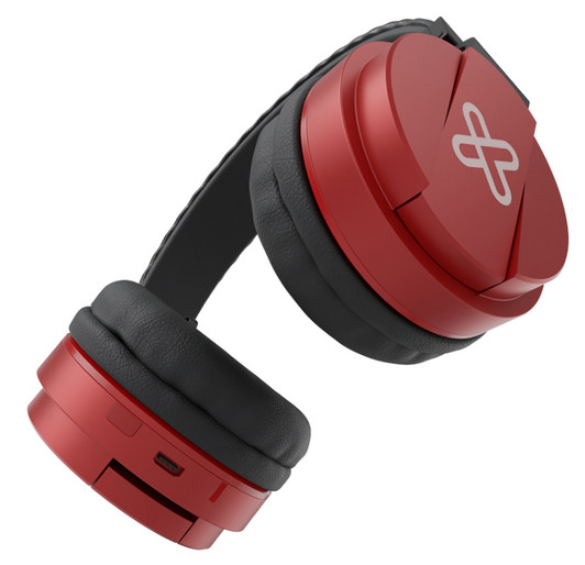KlipX Fury RED BT Wireless On-Ear Headphones with Built-in Microphone