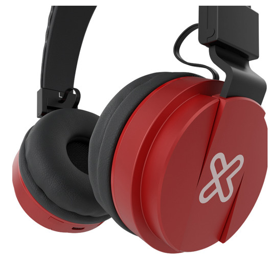 KlipX Fury RED BT Wireless On-Ear Headphones with Built-in Microphone