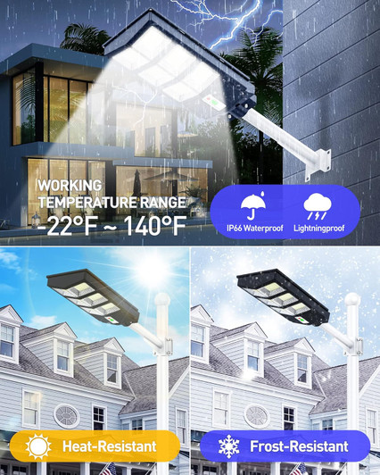 LED Solar Street Light with Pole 300 Watts With Remote Control